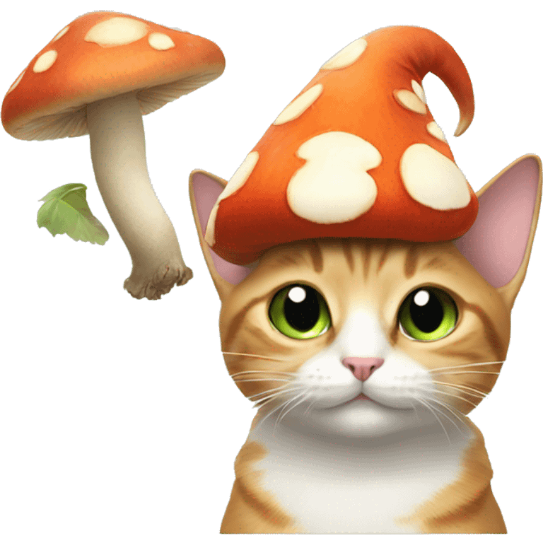 cat with fairy wings and a mushroom hat  emoji