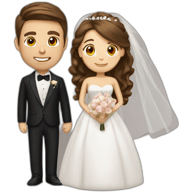 wedding-couple has-brown-hair- emoji