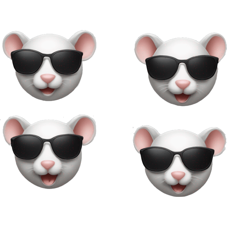 3 blind mice with sunglasses standing emoji