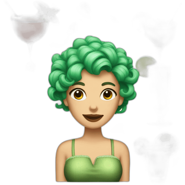 Margarita a lady with green hair emoji