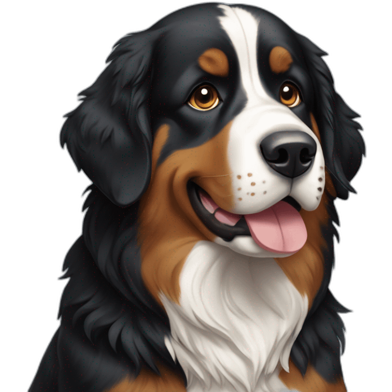 Bernese Mountain Dog with a toy emoji