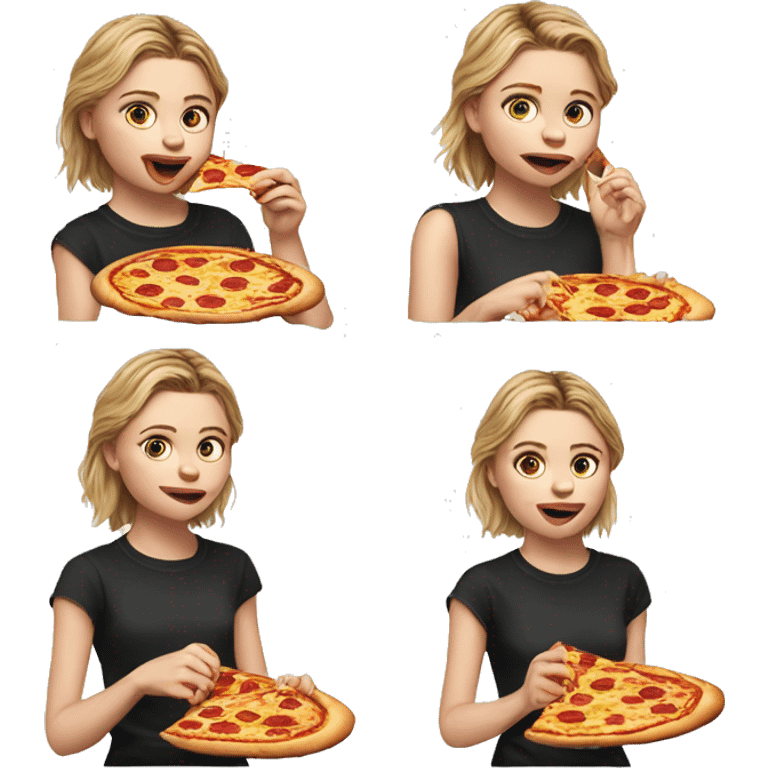 Chloe grace moretz eating pizza emoji