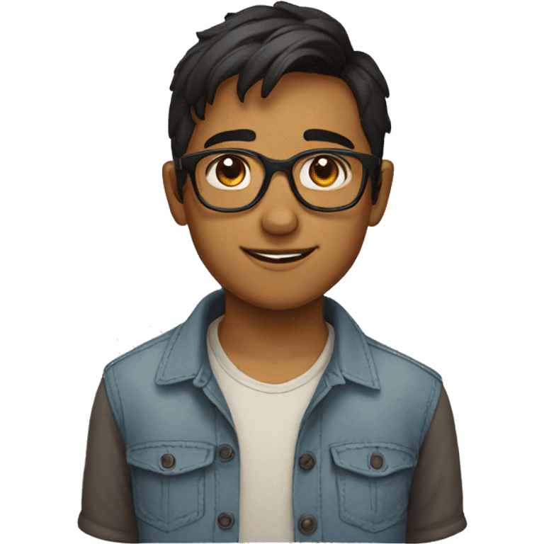 a boy with specs headshot indian emoji