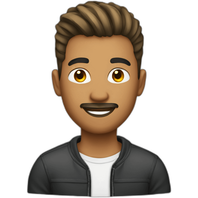 man with tapered fade hair cut emoji