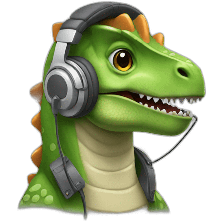 techsupport dinosaur in headphones emoji