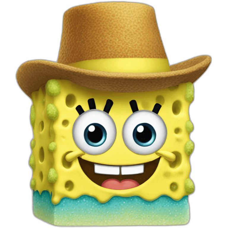 sponge bob with funny hat emoji