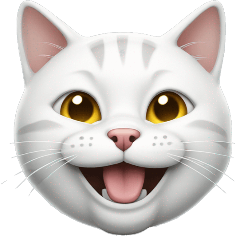 Laughing white British cat emoji