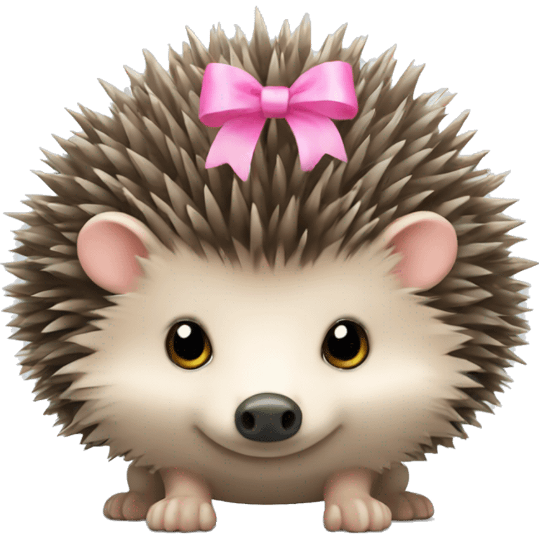 hedgehog with a pink bow emoji