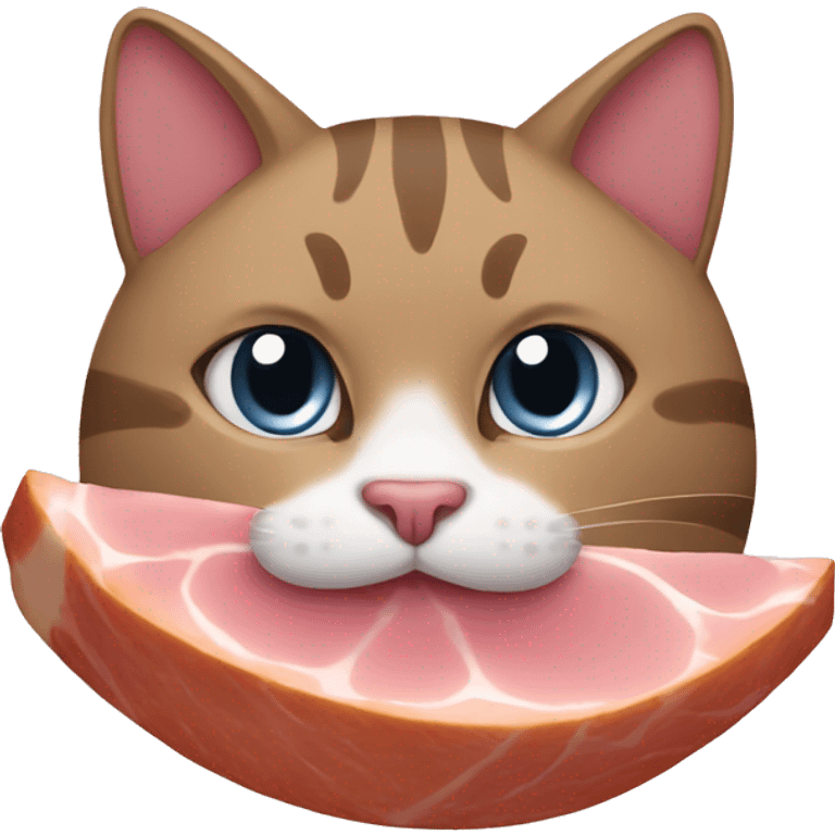 Cat with a ham on top emoji