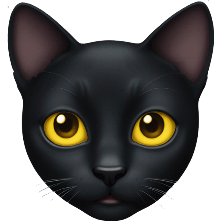 black cat yellow eyes emoji