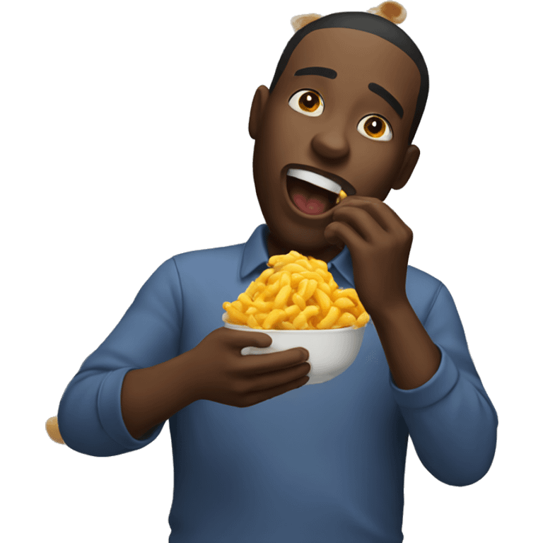 Black man eating something hot emoji