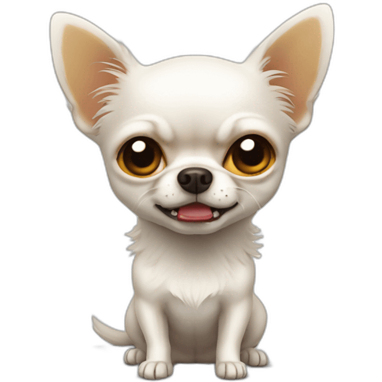 Chihuahua white furry angry emoji