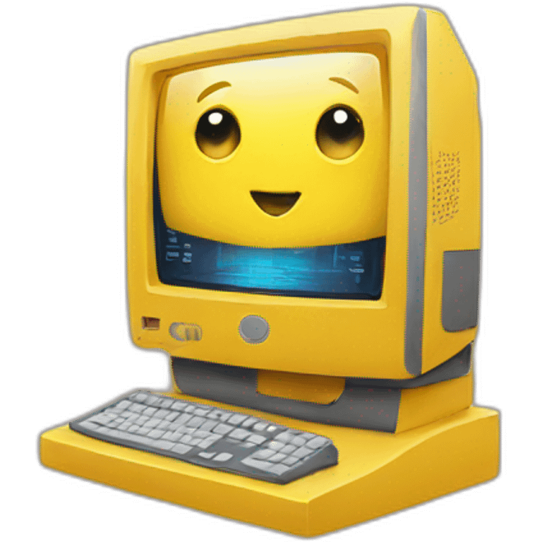 computer heart yellow emoji