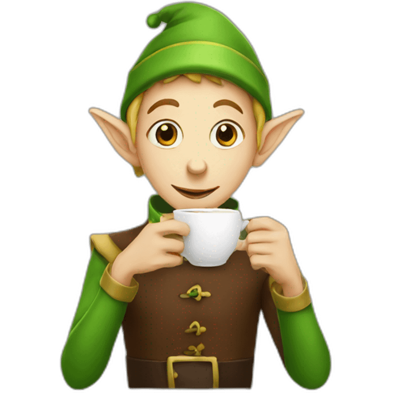 elf drinking coffee emoji