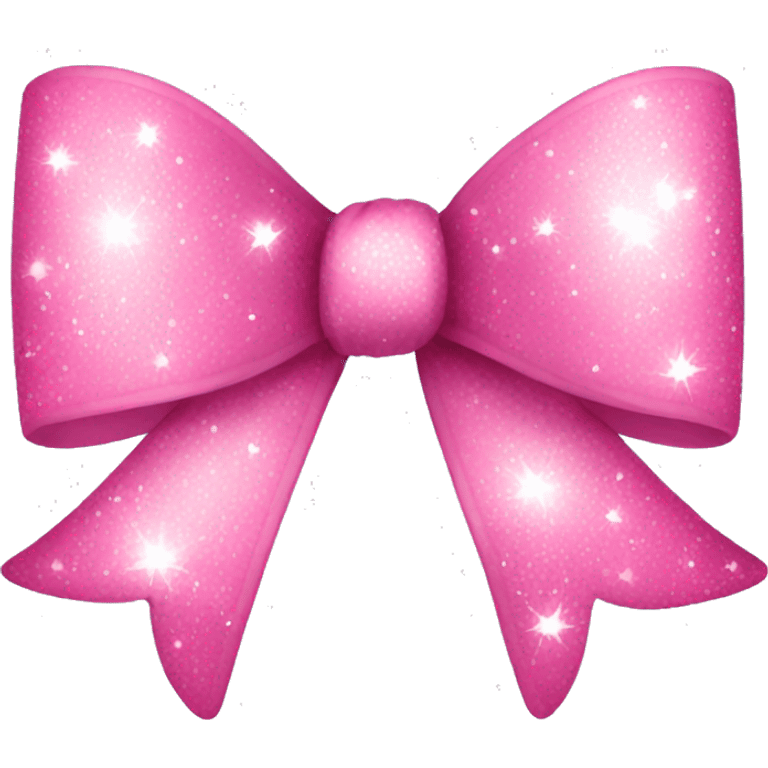 Pink bow with sparkles emoji