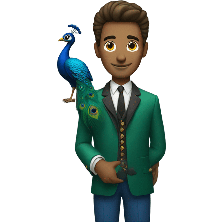 man with peacock emoji