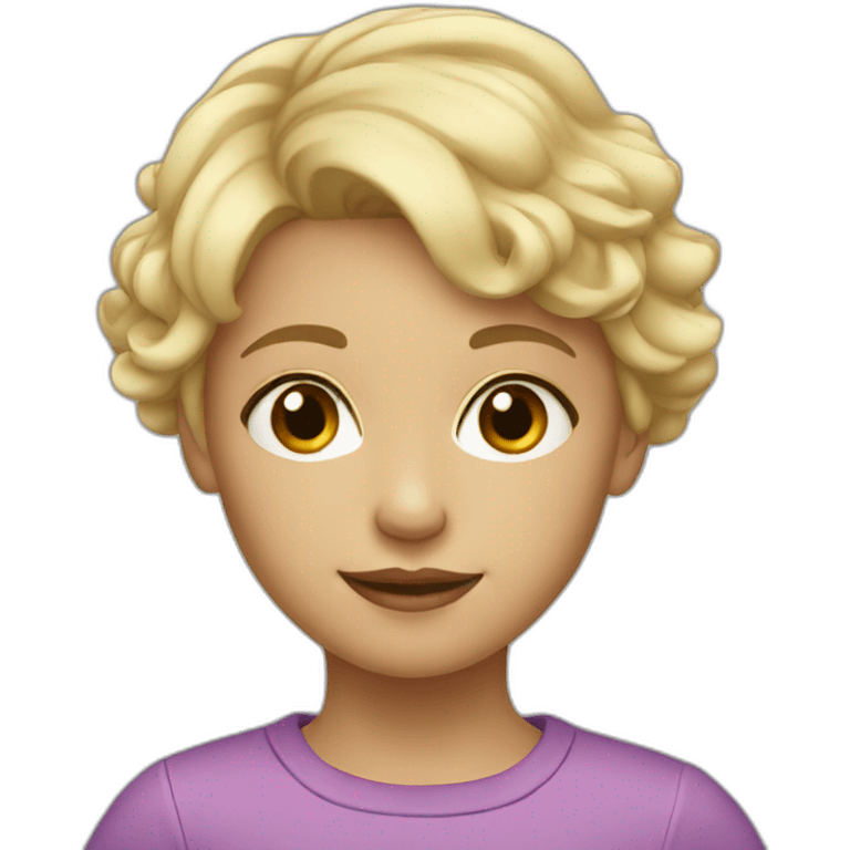 young girl with short blonde hair emoji