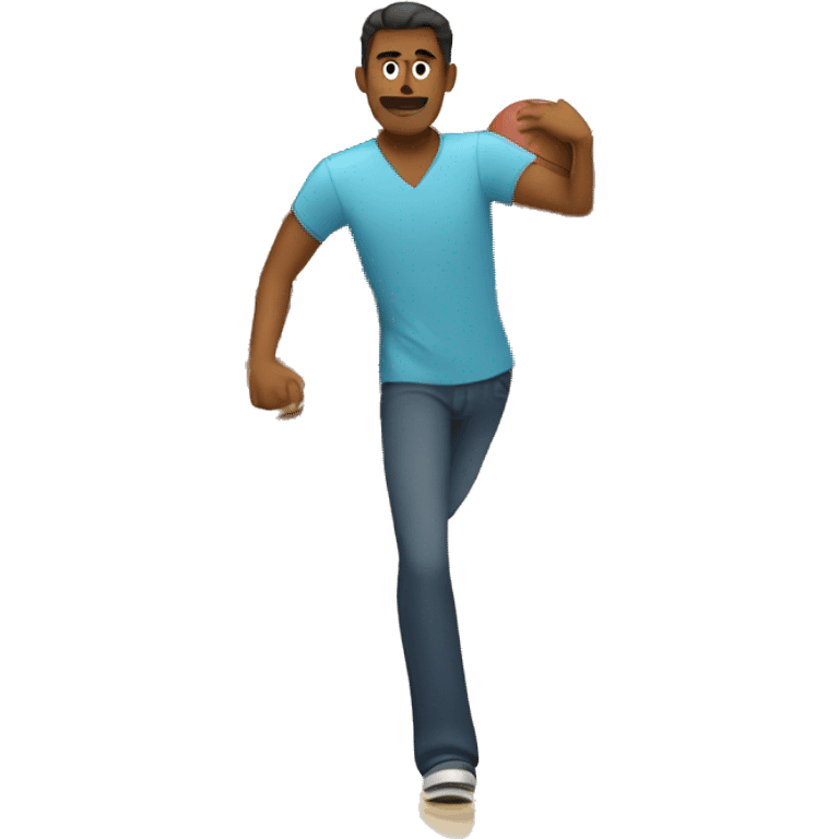 brown man bowling emoji