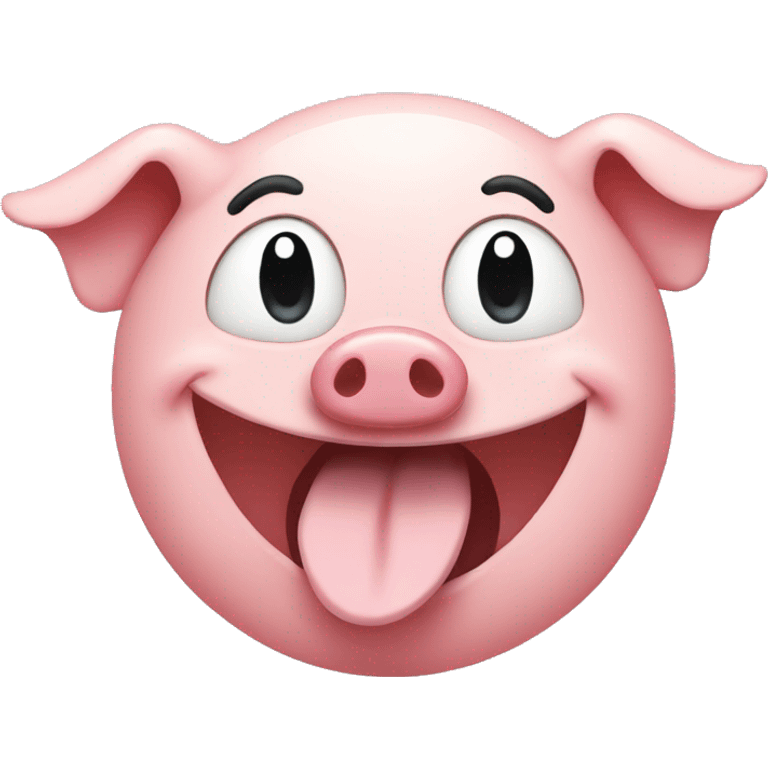 laughing emoji with pig nose emoji