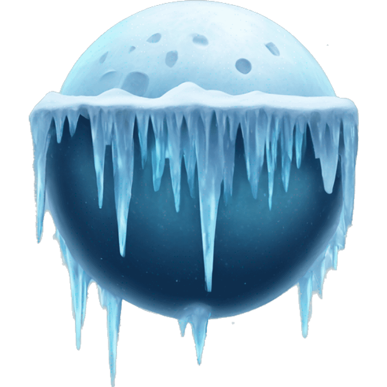 Frozen moon with icicles  emoji