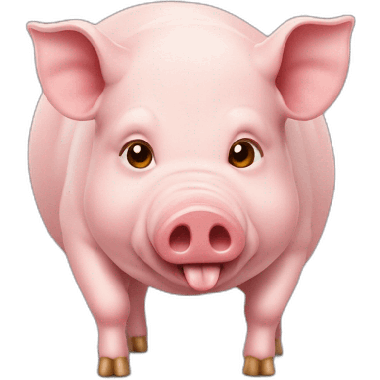 cochon obèse qui mange emoji