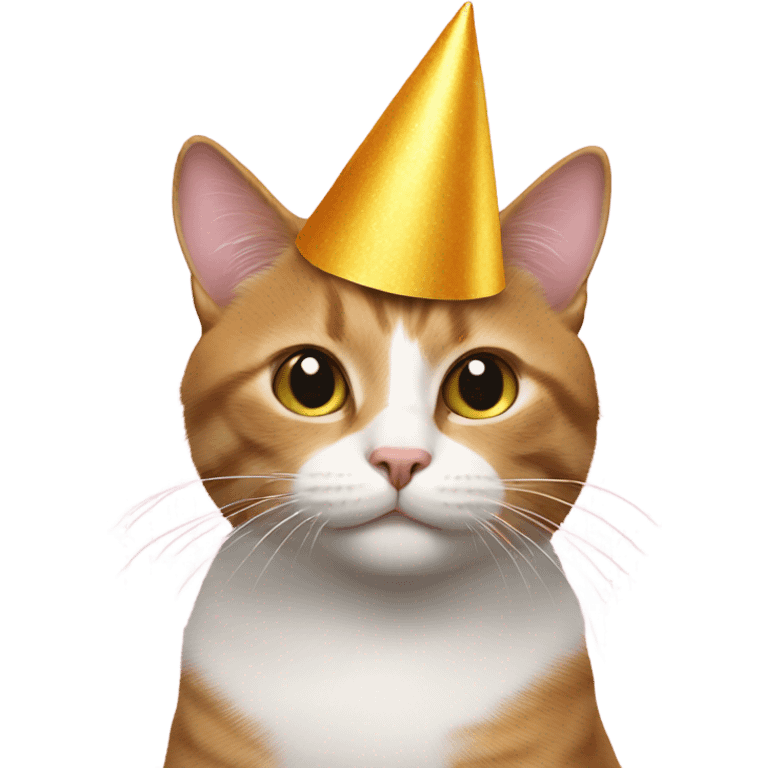 Cat wearing party hat emoji