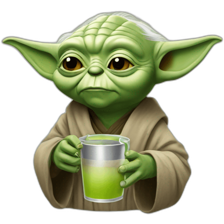 Yoda drinking emoji