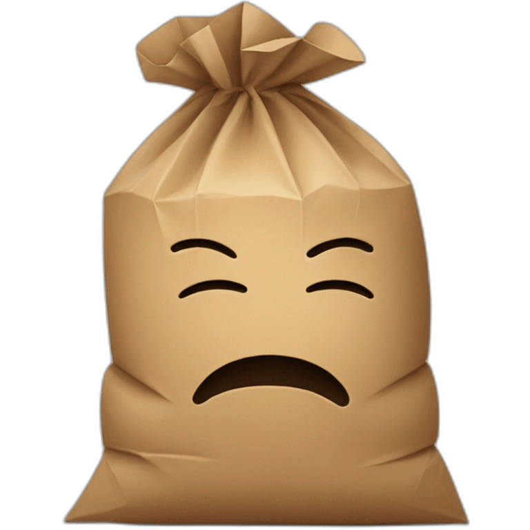 a person hiding their head in a paper bag full of shame emoji