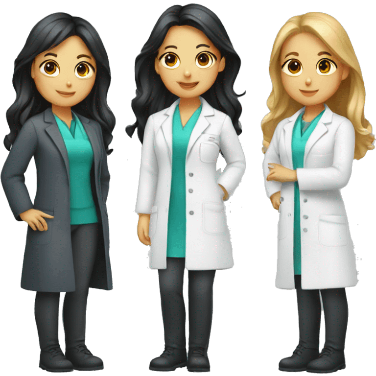 Group of six pharmacists girls emoji