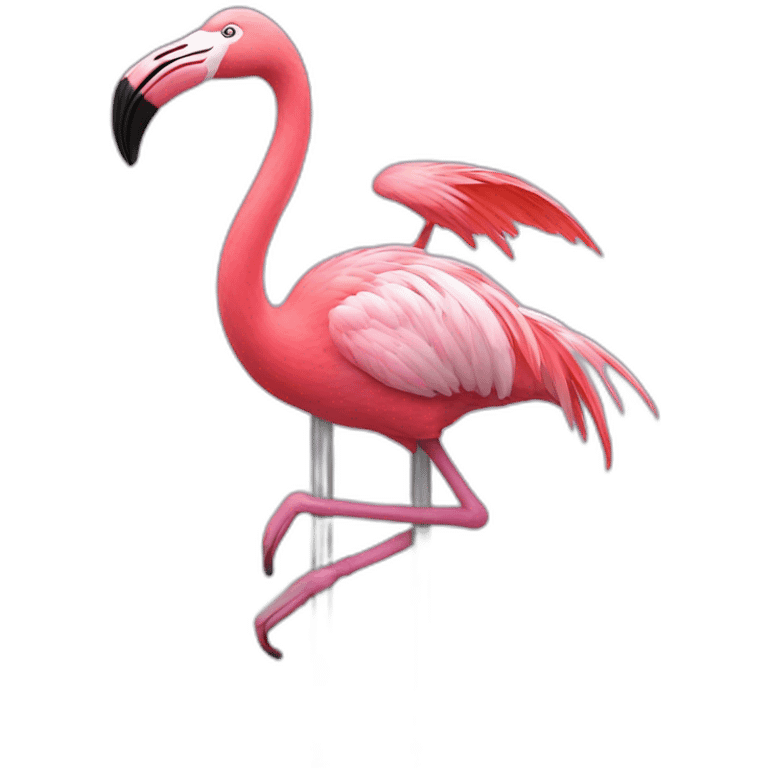 Flamingo dancing on pole emoji