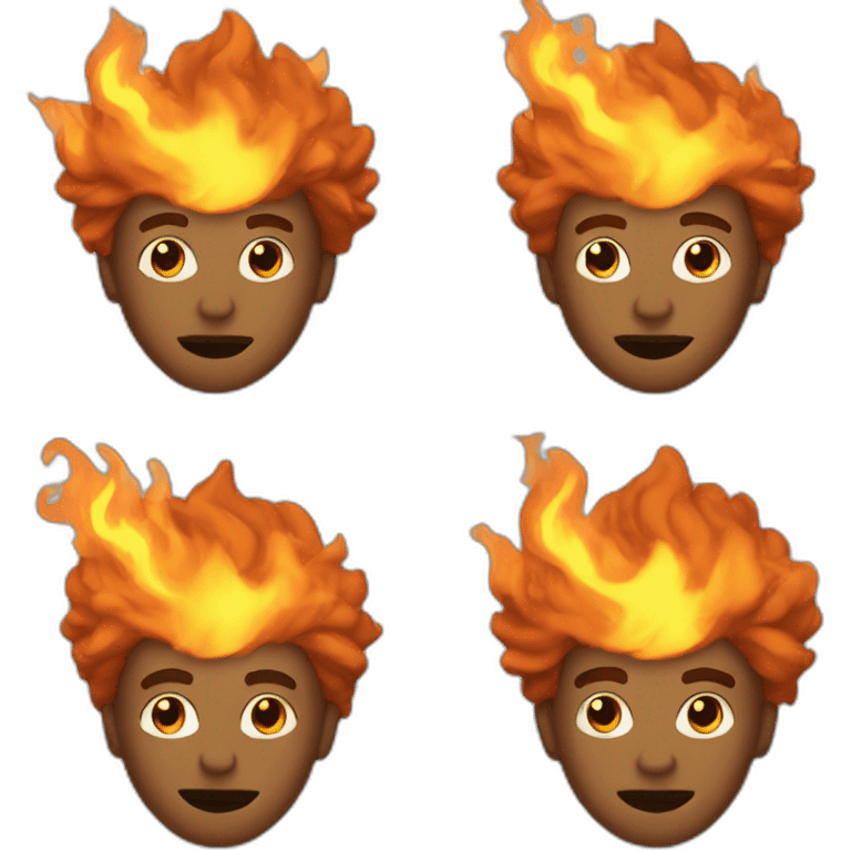 man with hair on fire emoji