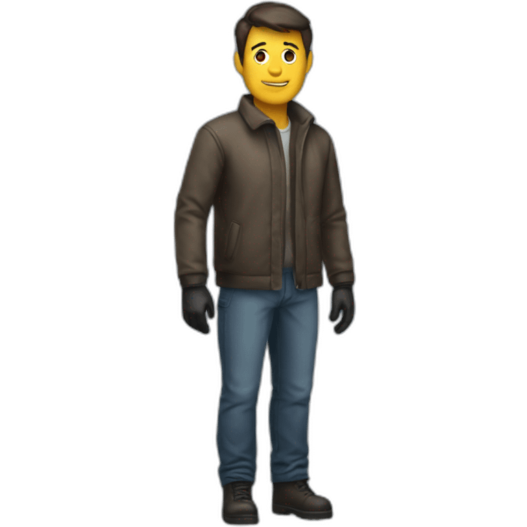 man wearing gloves full body emoji