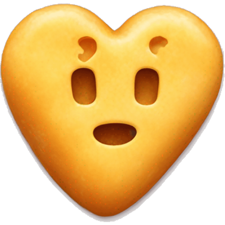 Heart with glazed cheese curd inside emoji