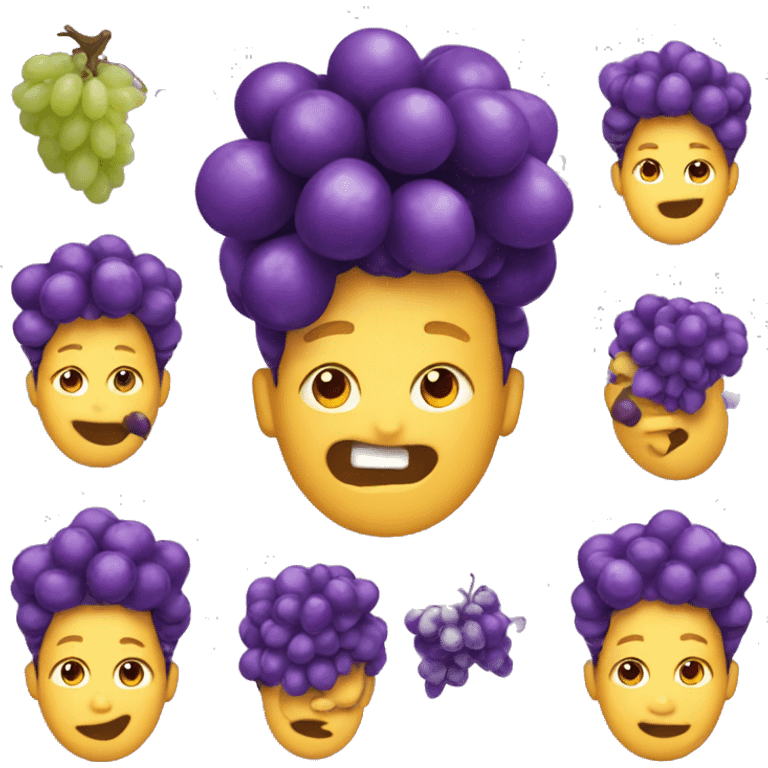 emoji with grape emoji on hair emoji