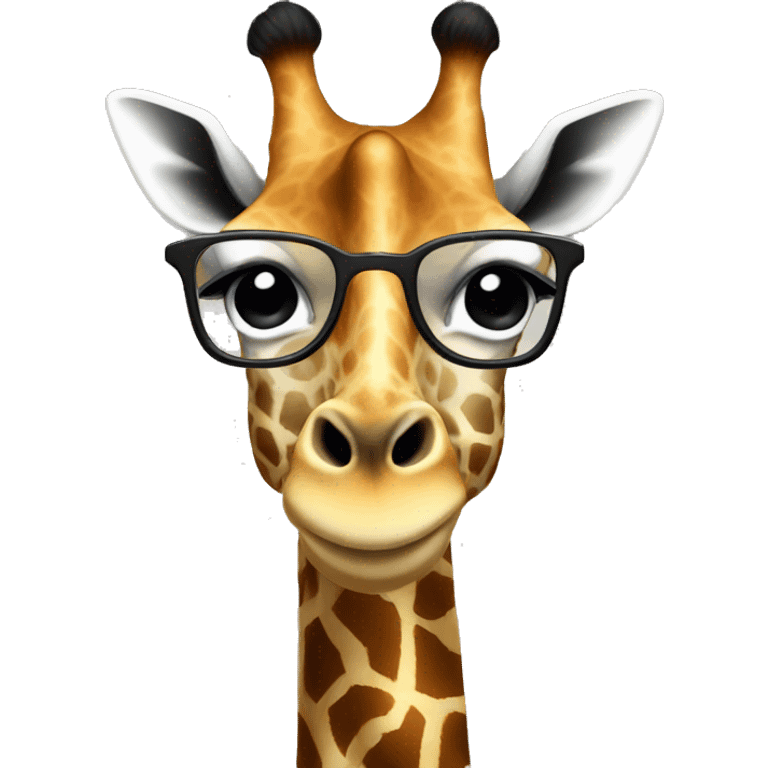 Giraffe with glasses emoji