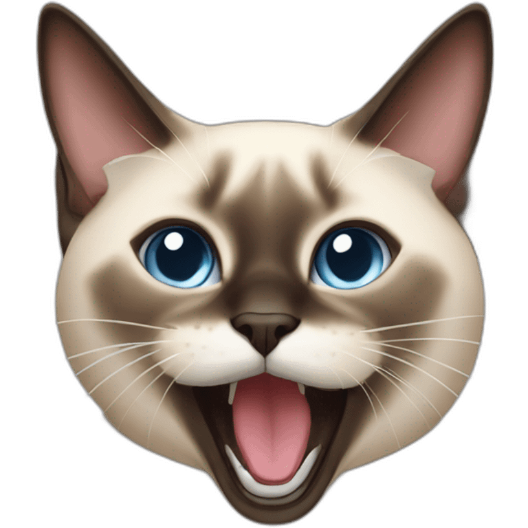 Siamese cat yawn emoji