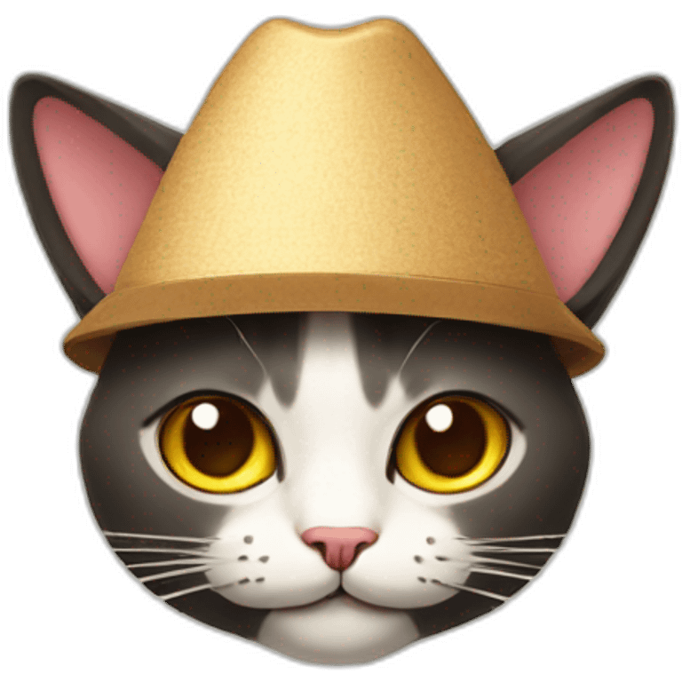 Cat with a Japanese hat on emoji