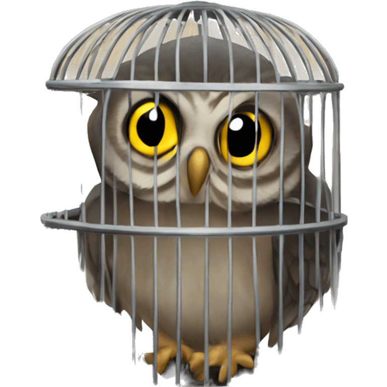 Owl in a cage held by kendrick lamar emoji