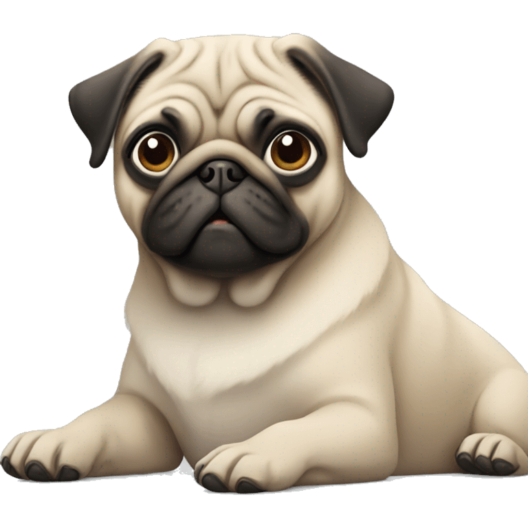 Pug on laptop emoji