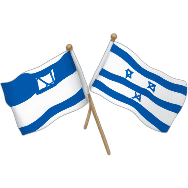 flag of israel and flag of England, waving together emoji