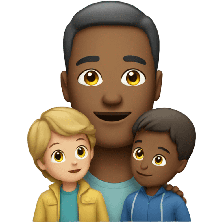 Man with 3 kids  emoji