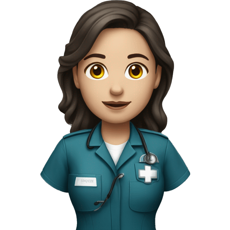 Paramedic brunette female emoji