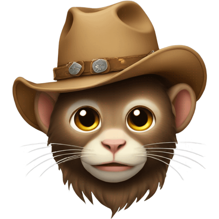 Monkey wearing a cowboy hat on a cat emoji