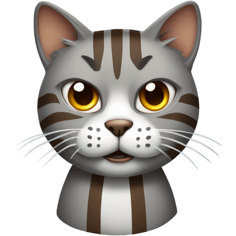 Stripy grey and brownish cat angry emoji