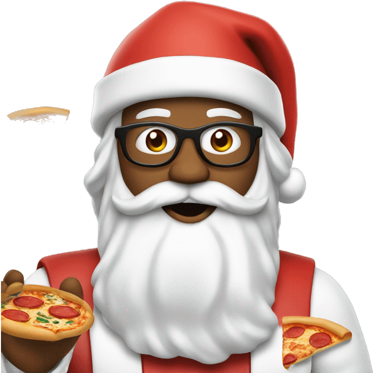 Santa with pizza and coke  emoji