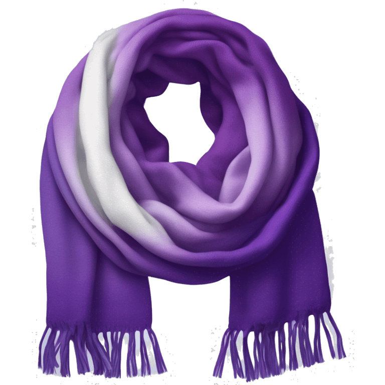 Realistic royal purple to white ombre winter scarf isolated. emoji