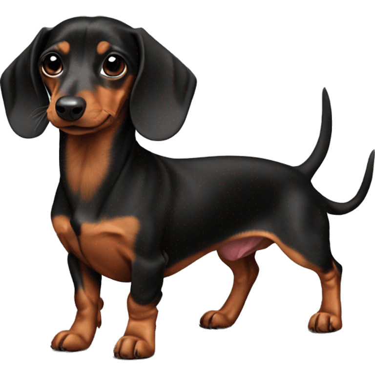 a cute mini dachshund pie bald fur emoji