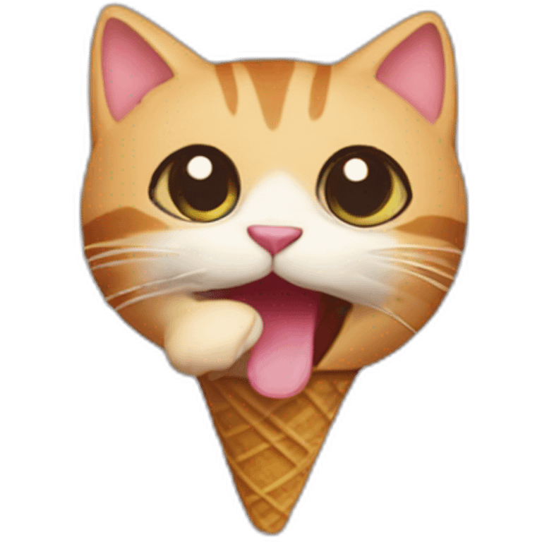 Cat eating icecream emoji