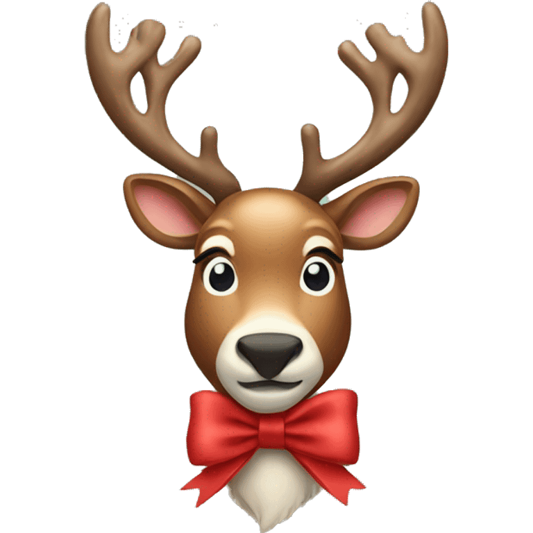 Reindeer with a bow emoji