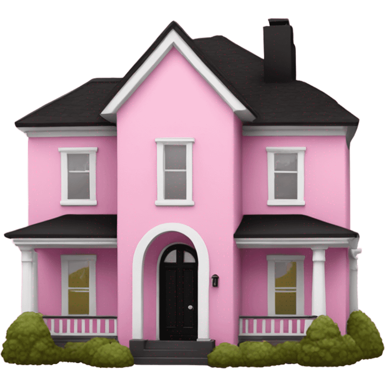 Modern pink and black house  emoji